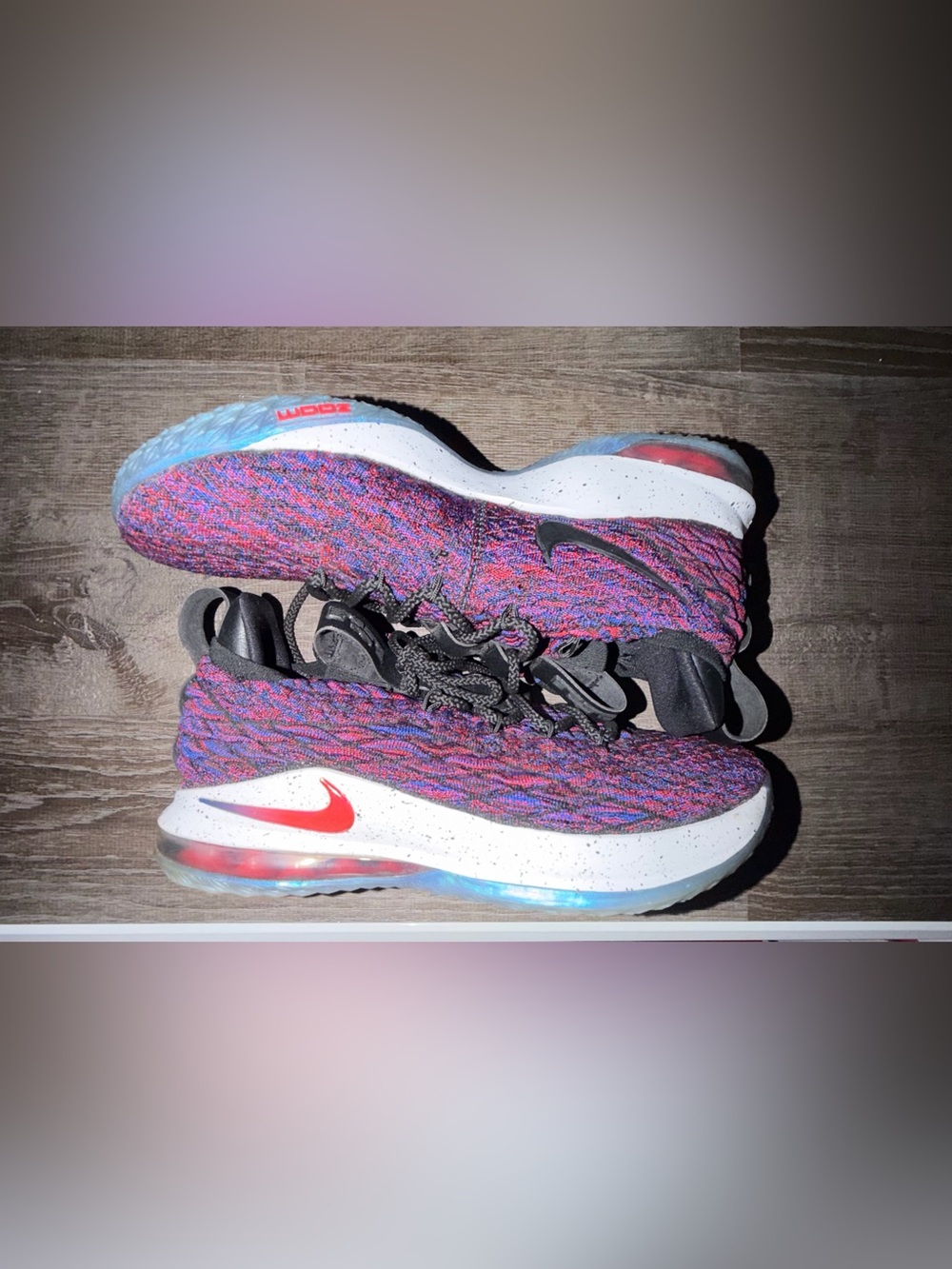 Nike LeBron 15 Low Supernova Multicolor AO1755-900 Men's Size 9 1/2